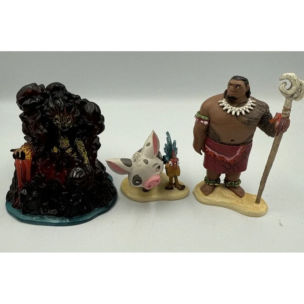 Disney Moana Island Volcano Te‎ Ka Monster Pua Pig Hei Hei Chief Tui Cake Topper